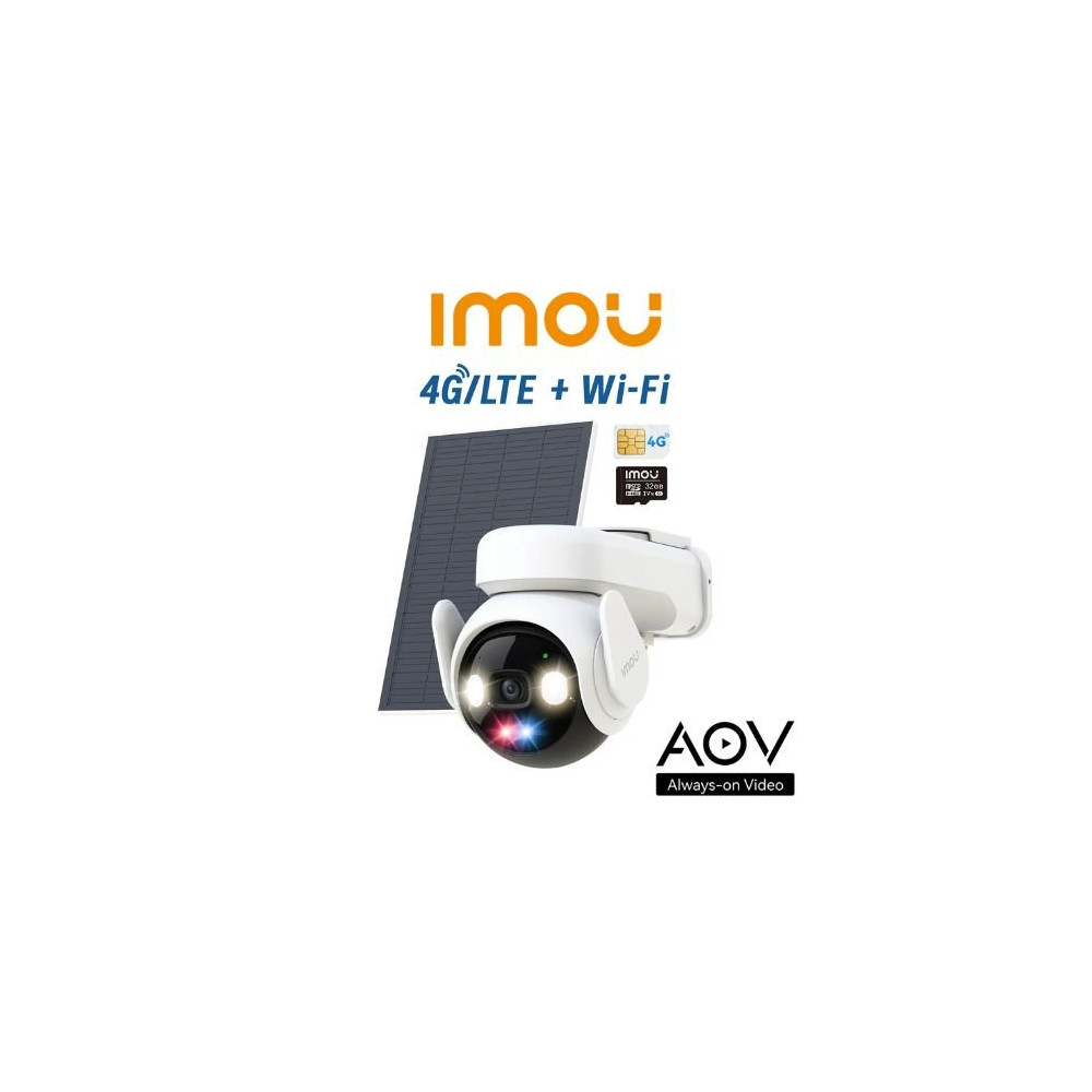Imou Kit Telecamera AOV PT a batteria 5Mp 3K Kit Wi-FI + 4G con SIM inclusa IM-AOVPT4GKIT