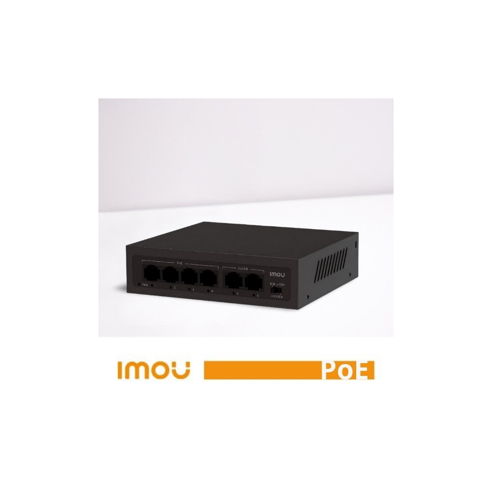 Imou Switch PoE Unmanaged SF106P 4 Porte 10/100 Mbps con 2 Uplink45W IM-SF106P
