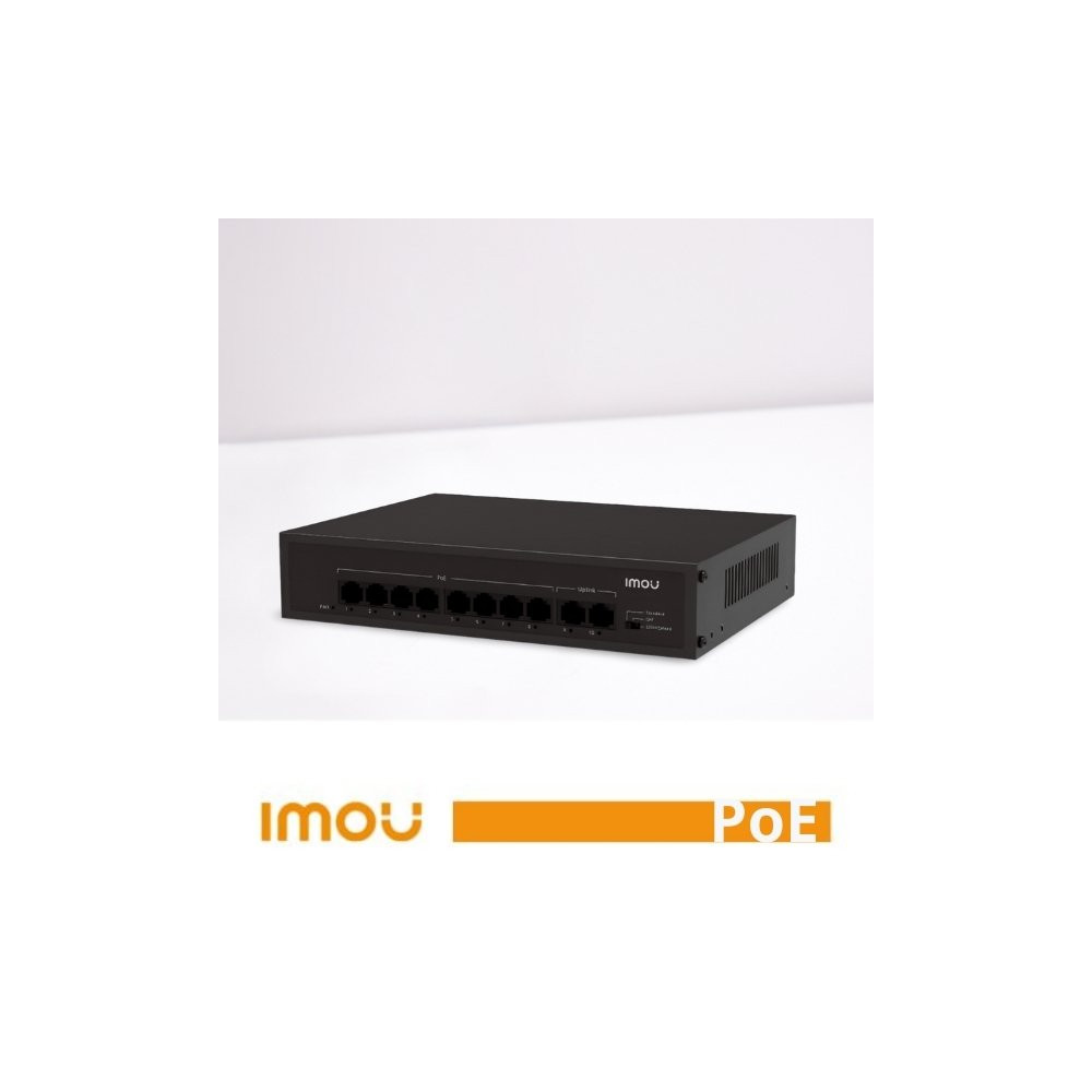 Imou Switch PoE Unmanaged SF110P 8 Porte 10/100 Mbps con 2 Uplink65W IM-SF110P