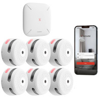 X-Sense KIT 6x Sensori Fumo Link+PRO a batteria sostituibile con centralina RF XS-FS61