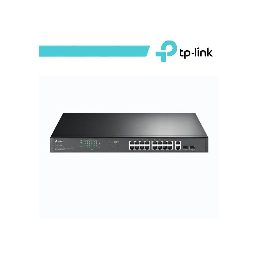 TP-Link Switch Rackmount 18 Porte Gigabit LAN, di cui 16 PoE TL-SG1218MP