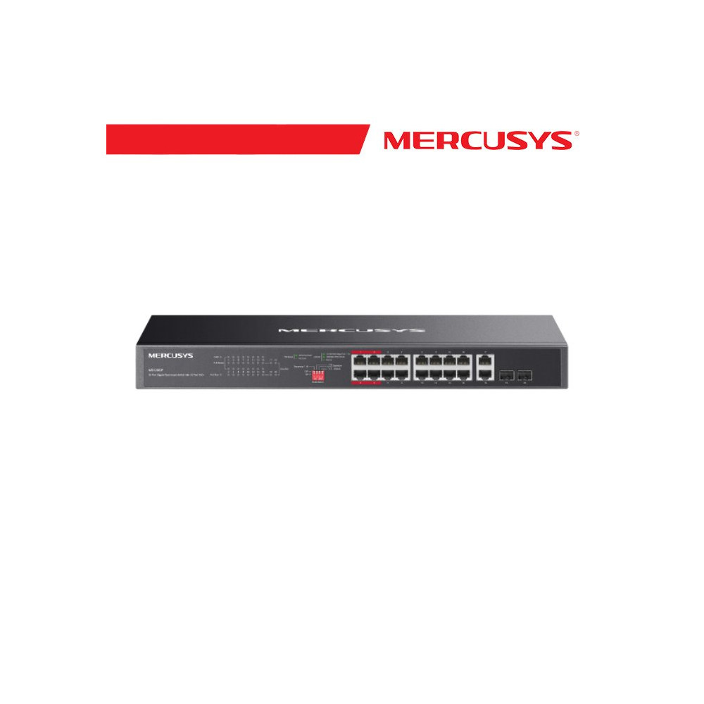 Mercusys 20-Port Gigabit Rackmount Switch with 16-Port PoE+ - MS120GP MS-MS120GP