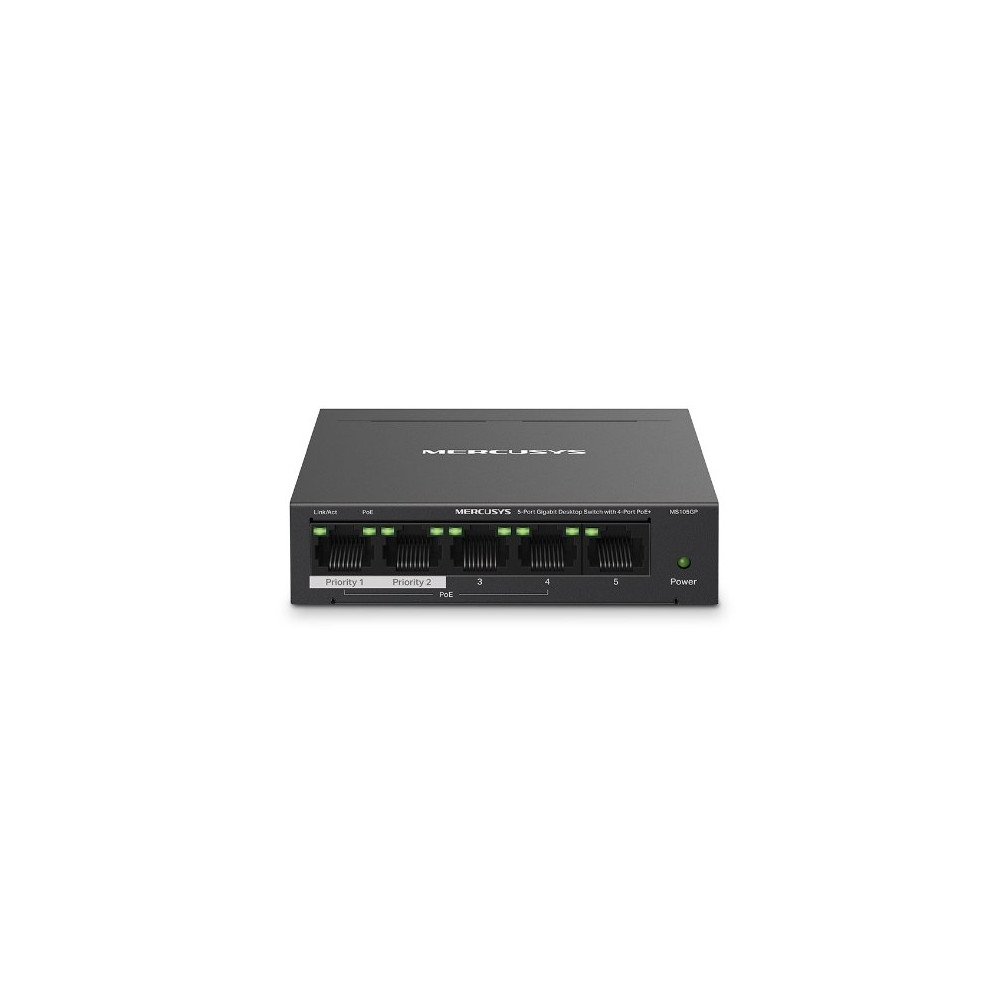 Switch Desktop 5 porte 10/100/1000 PoE+  - Mercusys MS105GP MS-MS105GP