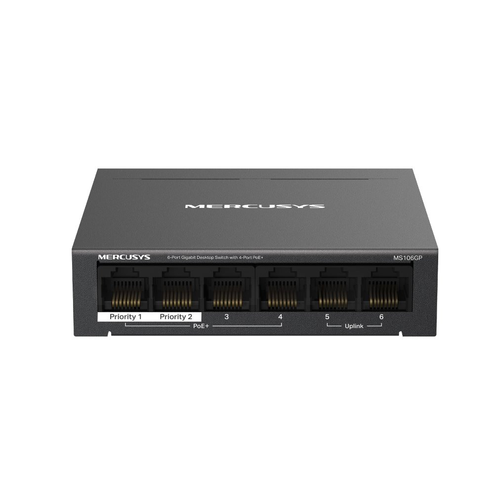 Mercusys 6-Port Gigabit Desktop Switch with 4-Port PoE+ MS106GP MS-MS106GP