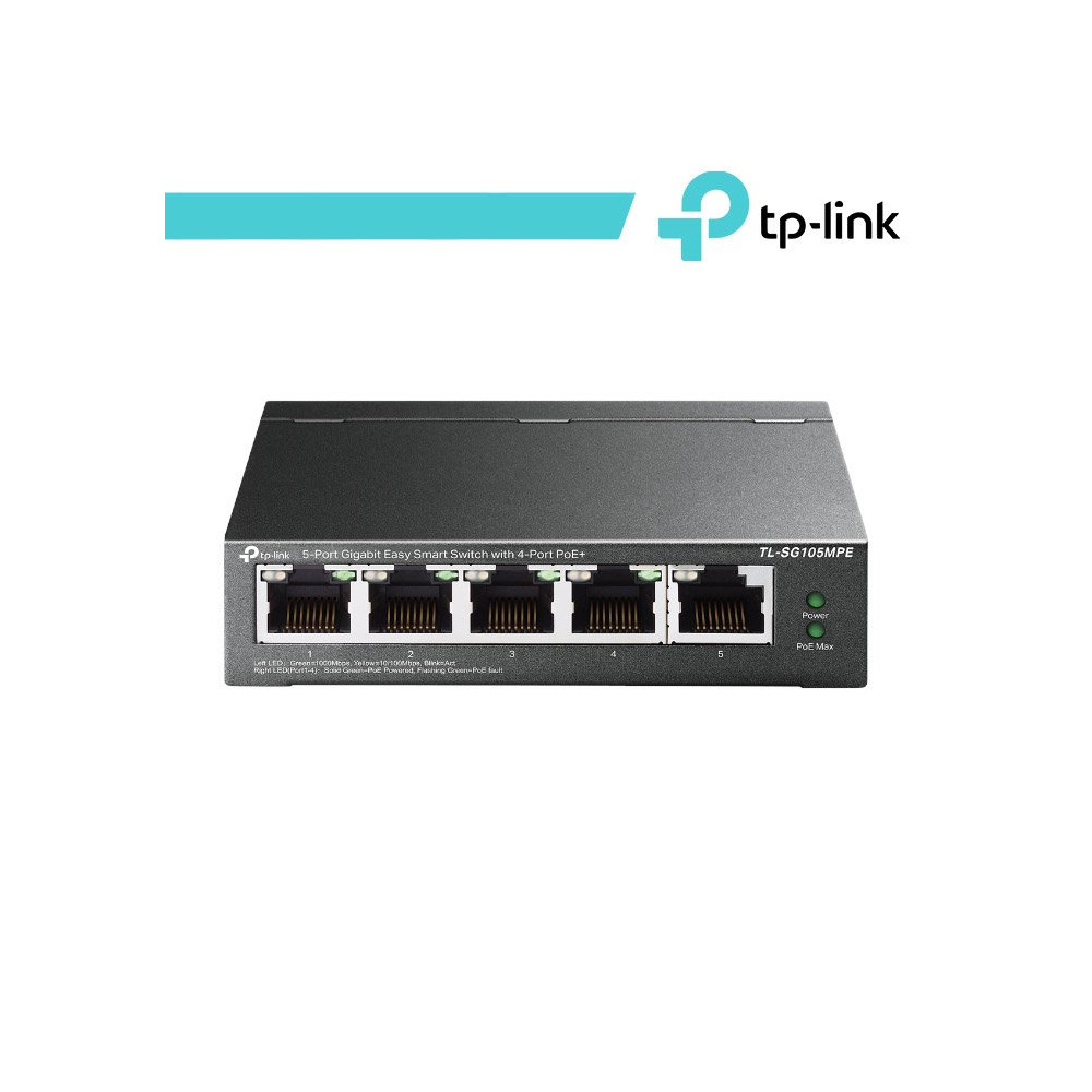 TP-Link 5-Port Gigabit Easy Smart Switch con 4-Porte PoE+ TL-SG105MPE