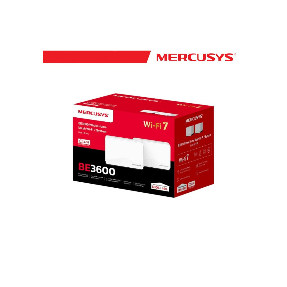 Mercusys BE3600 Whole Home Mesh Wi-Fi 7 System - Halo H27BE(2-pack) MS-HALO-H27BE-2