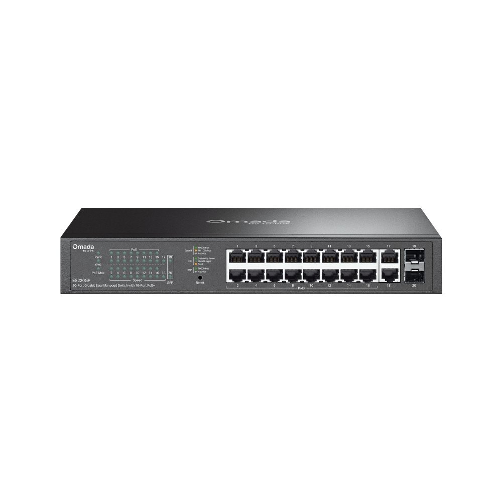 Omada 20-Port Gigabit Easy Managed Switch with 16-Port PoE+ OMA-ES220GP