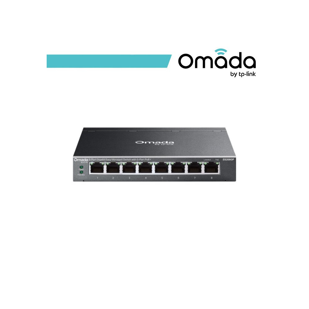 Omada Switch Gigabit Easy Managed a 8 porte con 8 porte PoE+ - ES208GP OMA-ES208GP