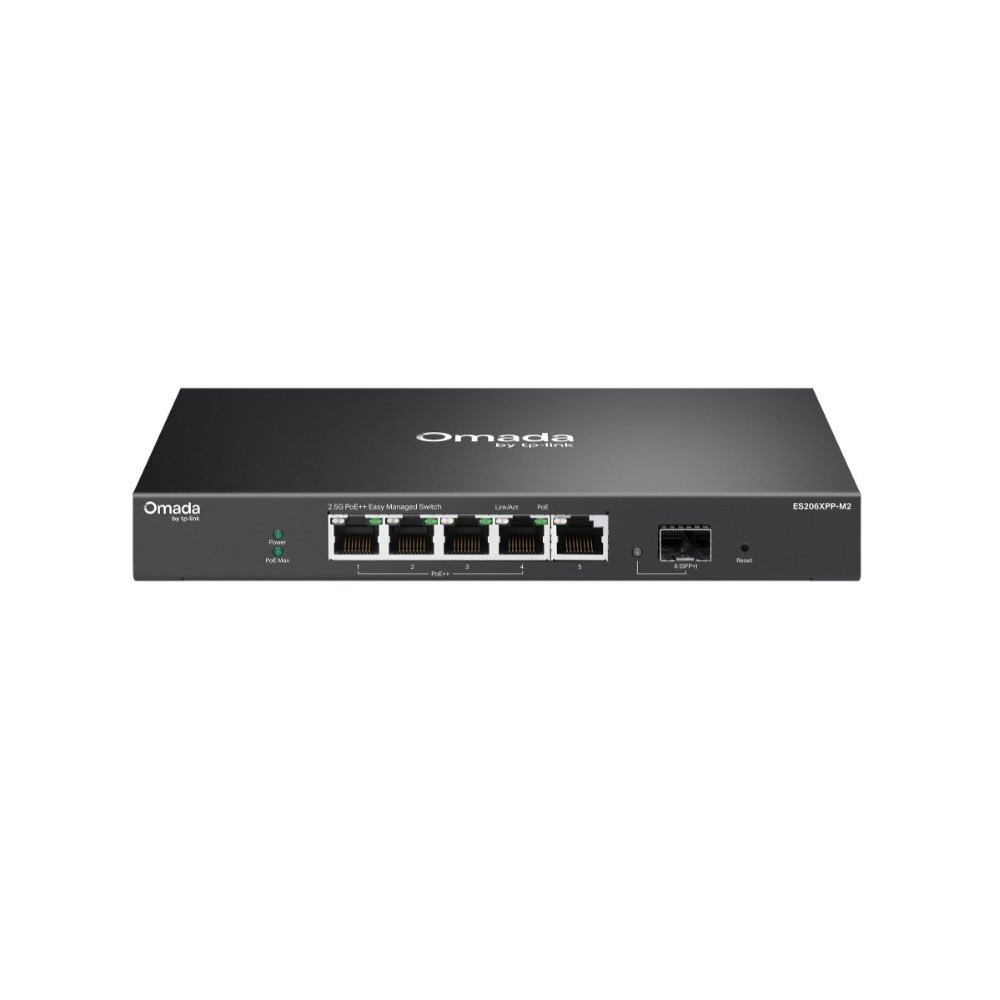 Omada 5-Port 2.5GBASE-T and 1-Port 10GE SFP+ Easy Managed Switch with 4-Port PoE OMA-ES206XPP-M2