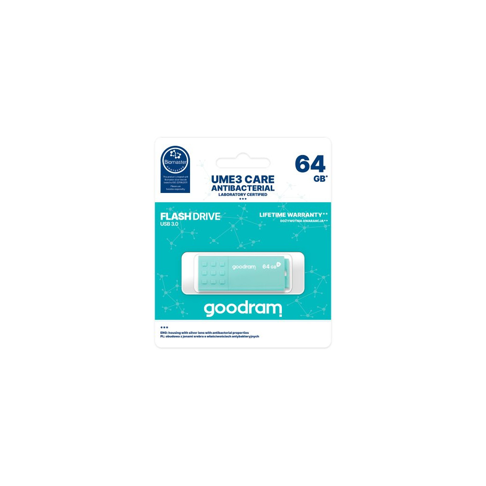 GoodRAM Pendrive 64GB UME3 CARE - ANTIBATTERICA - USB 3.0 - UME3-0640CRR11 GRUME3-0640CRR1