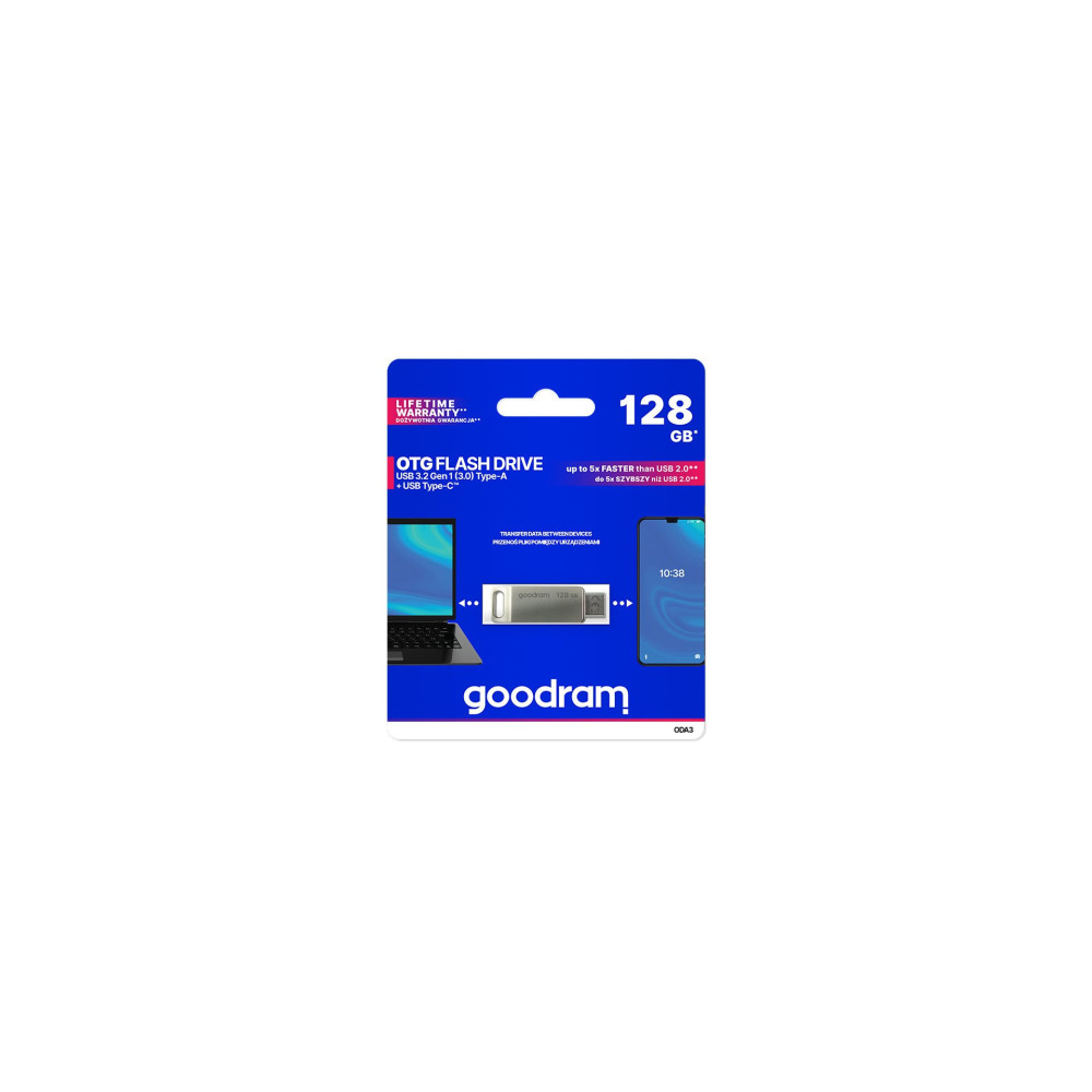 GoodRAM DUALDRIVE OTG 128GB USB 3.2 + type C - ODA3-1280S0R11 GRODA3-1280S0R1