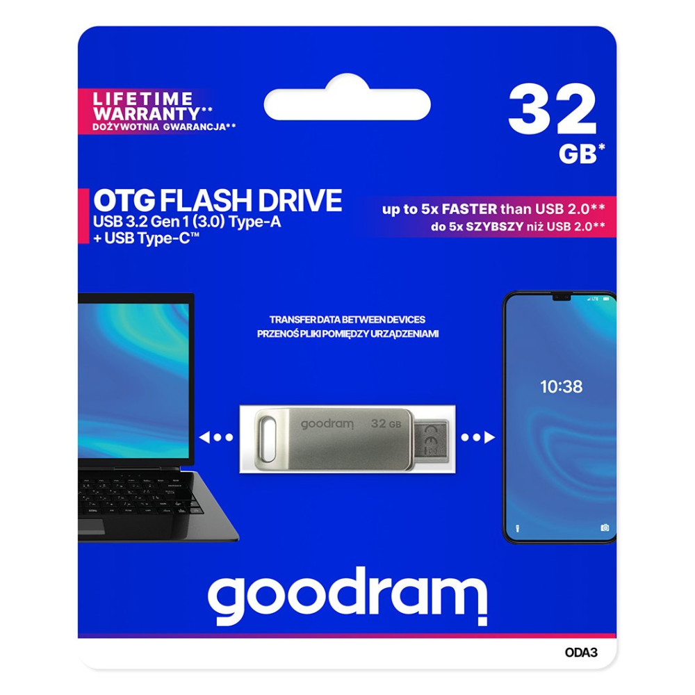 GoodRAM DUALDRIVE OTG 32GB USB 3.2 + type C - ODA3-0320S0R11 GRODA3-0320S0R1