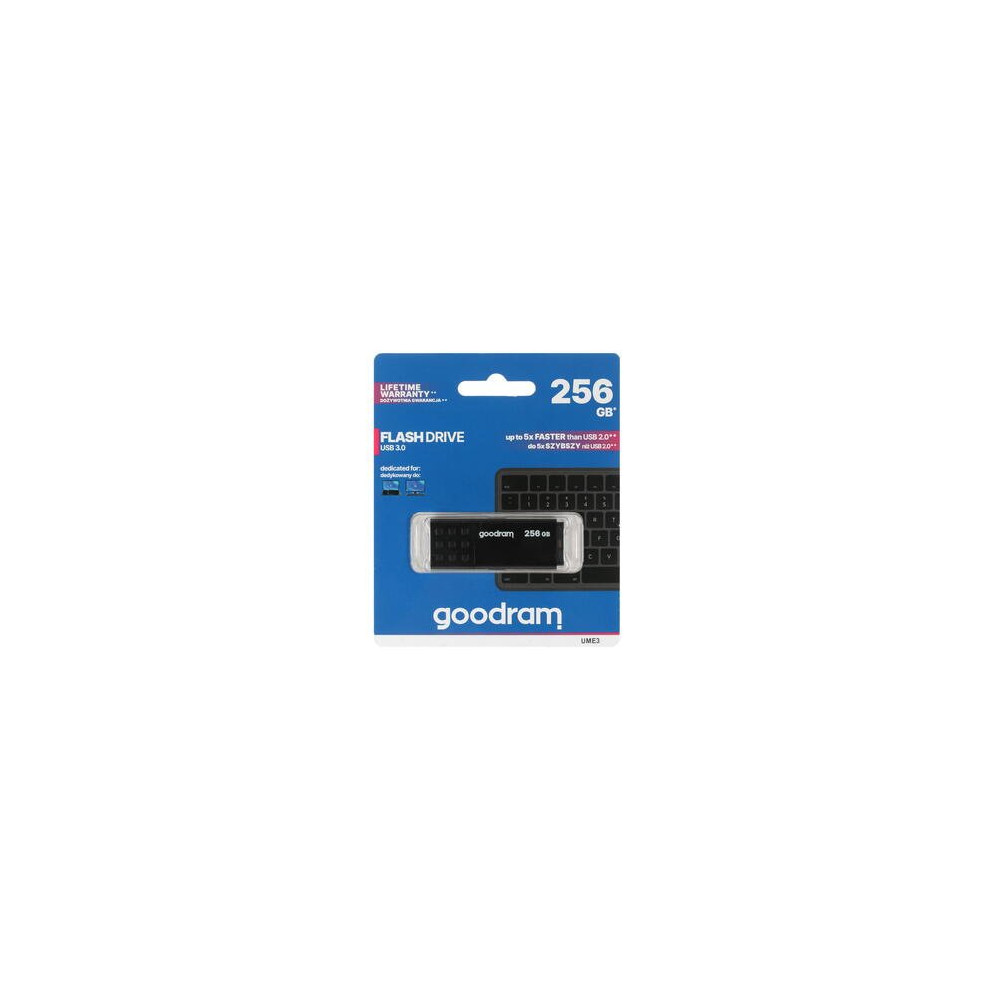 GoodRAM Pendrive 256GB BLACK USB 3.0 - retail blister - UME3-2560K0R11 GRUME3-2560K0R1