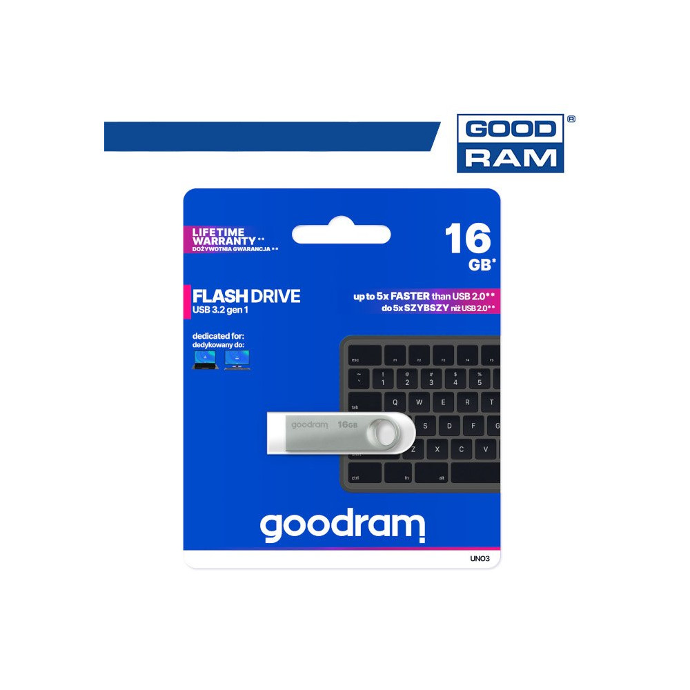 GoodRAM Pendrive 16GB UNO3 USB 3.2 - retail blister - UNO3-0160S0R11 GRUNO3-0160S0R1