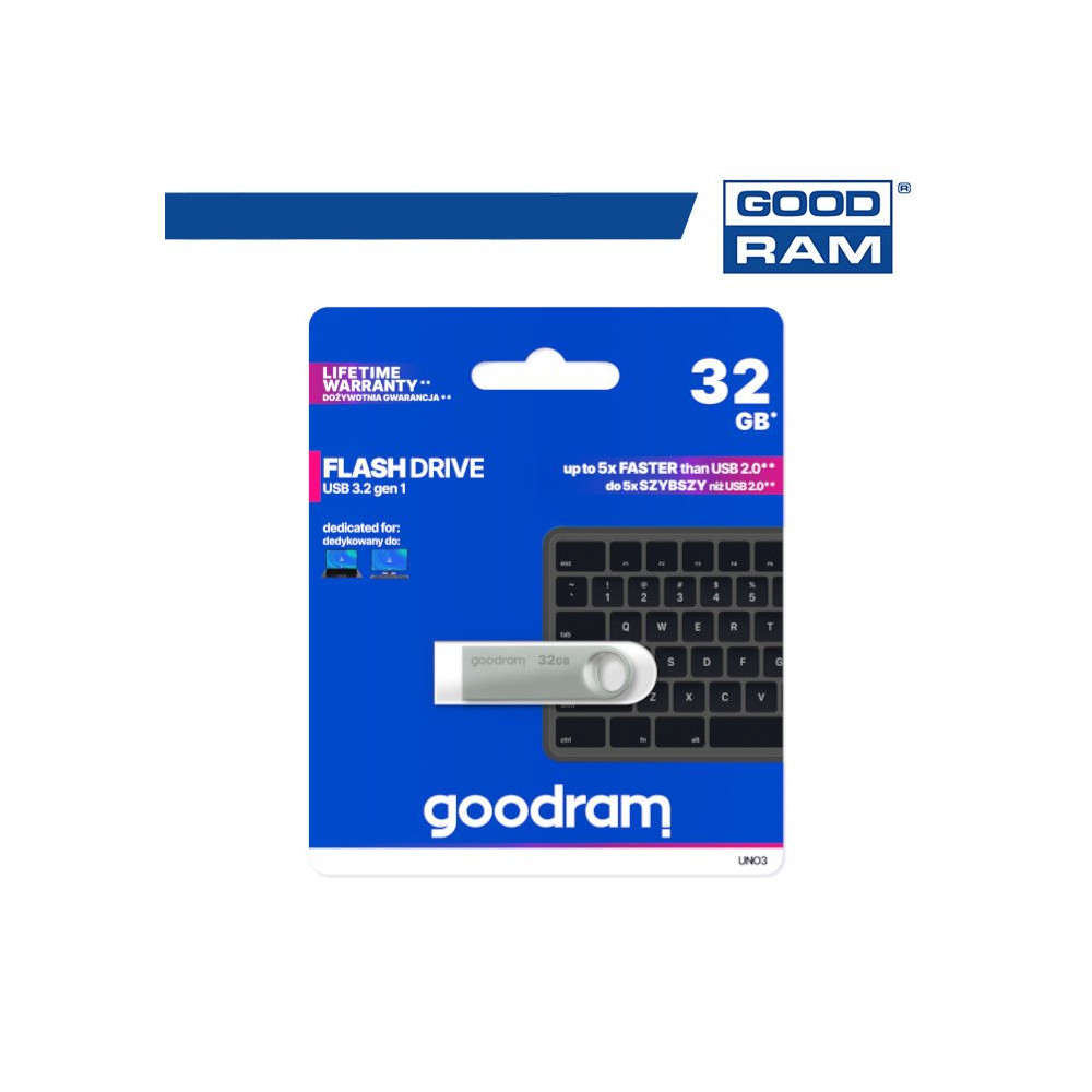 GoodRAM Pendrive 32GB UNO3 USB 3.2 - retail blister - UNO3-0320S0R11 GRUNO3-0320S0R1