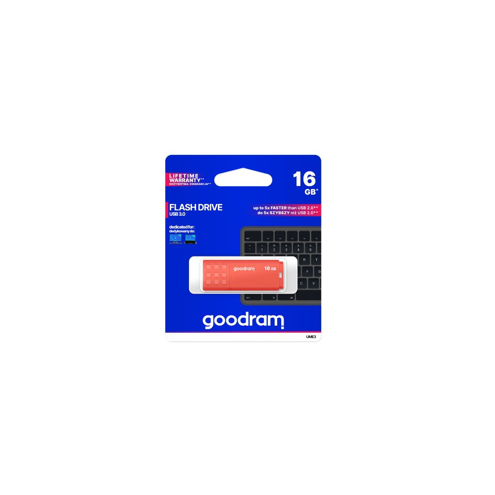 GoodRAM Pendrive 64GB UME3 orange USB 3.0 - retail blister - UME3-0640O0R11 GRUME3-0640O0R1
