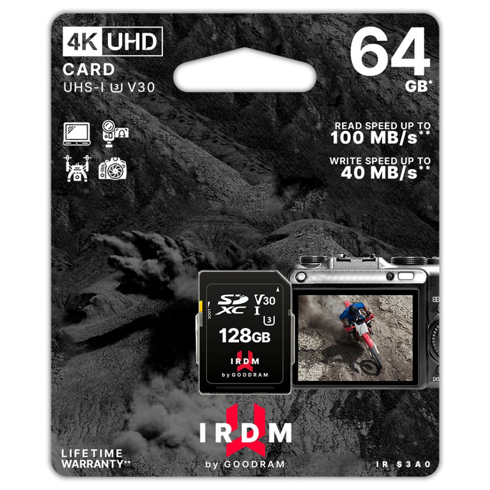 GoodRAM Scheda SD 64GB UHS I U3 - retail blister - IR-S3A0-0640R12 GR-S3A0-0640R12