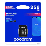 GoodRAM microSD 256GB class 10 UHS I + adapter - retail blister - M1AA-2560R12 GR-M1AA-2560R12