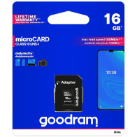GoodRAM microSD 16GB class 10 UHS I + adapter - retail blister - M1AA-0160R12 GR-M1AA-0160R11