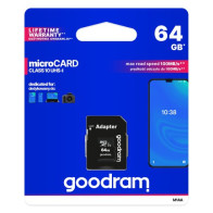 GoodRAM microSD 64GB class 10 UHS I + adapter - retail blister - M1AA-0640R12 GR-M1AA-0640R11