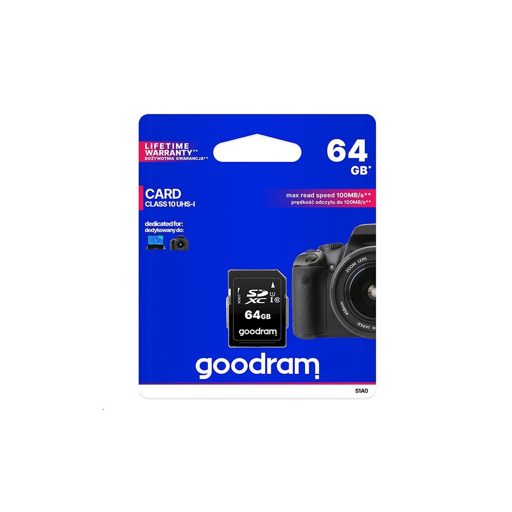GoodRAM Scheda SD 64GB SDXC GoodRAM - retail blister - S1A0-0640R12 GR-S1A0-0640R12