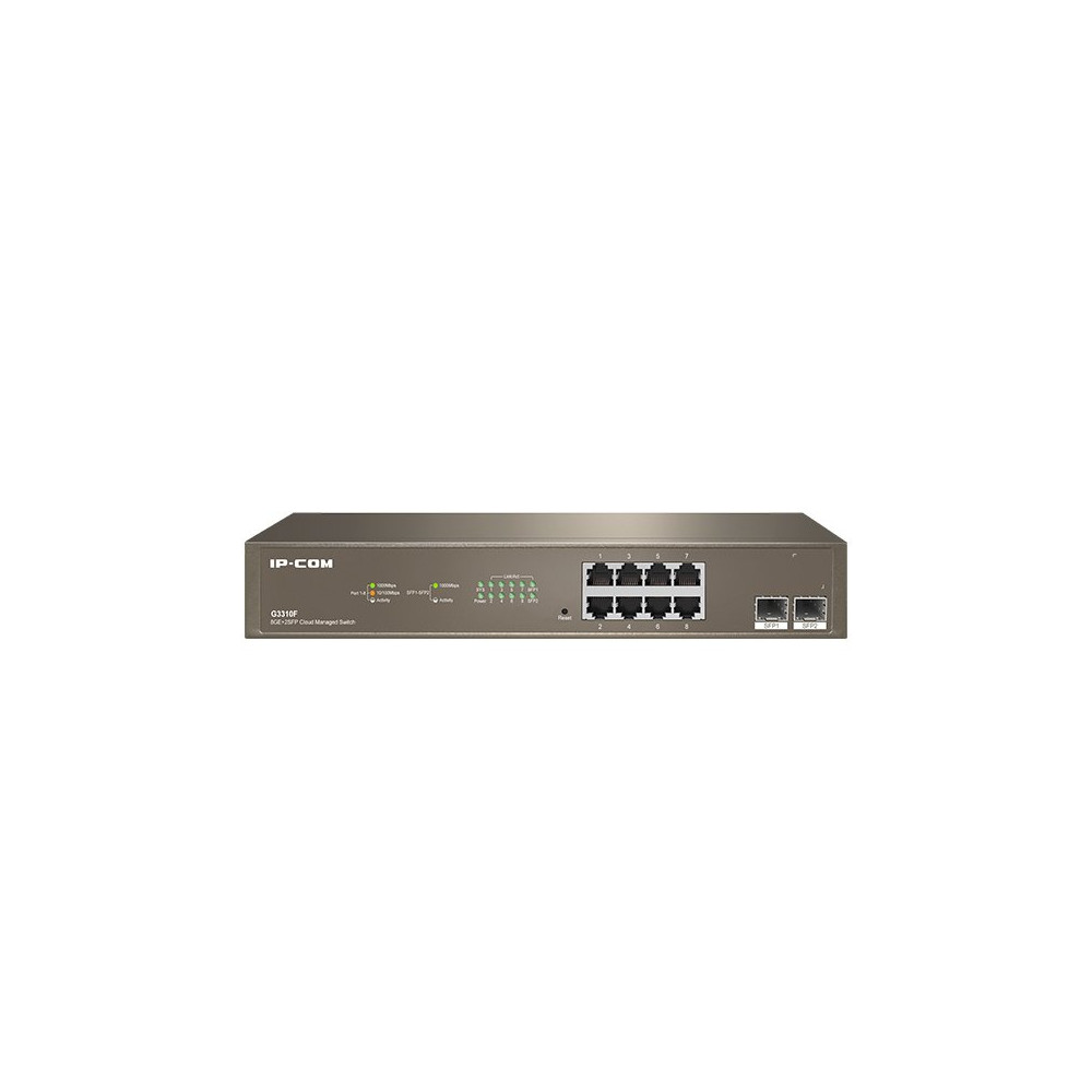 IP-COM Switch Gigabit cloud managed L2 - 10 porte (8 GE + 2 SFP), ProFi | G3310F IC-G3310F