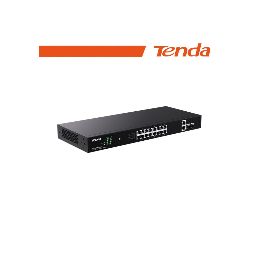 Tenda 18GE+2SFP Ethernet Switch With 16-Port PoE - TEG1120P-16-250W NT-TEG1120P-250