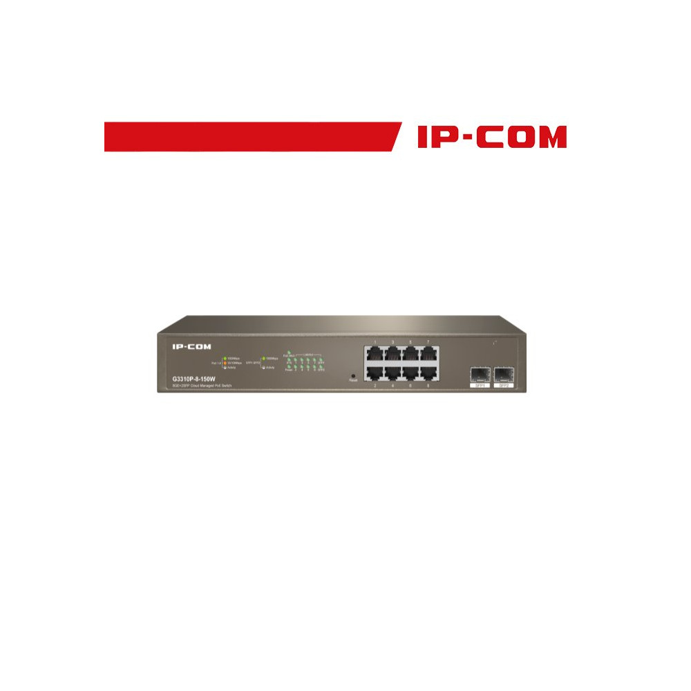 IP-COM Switch Gigab PoE cloud manag L2 -10port(8GE PoE +2SFP)Pro | G3310P-8-150W IC-G3310P-150
