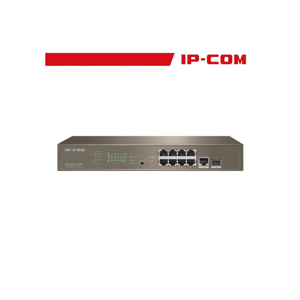 IP-COM Switch Gigab PoE cloud managL3-10por(8GE PoE+1GE+1SFP)Pro | G5310P-8-150W IC-G5310P-150
