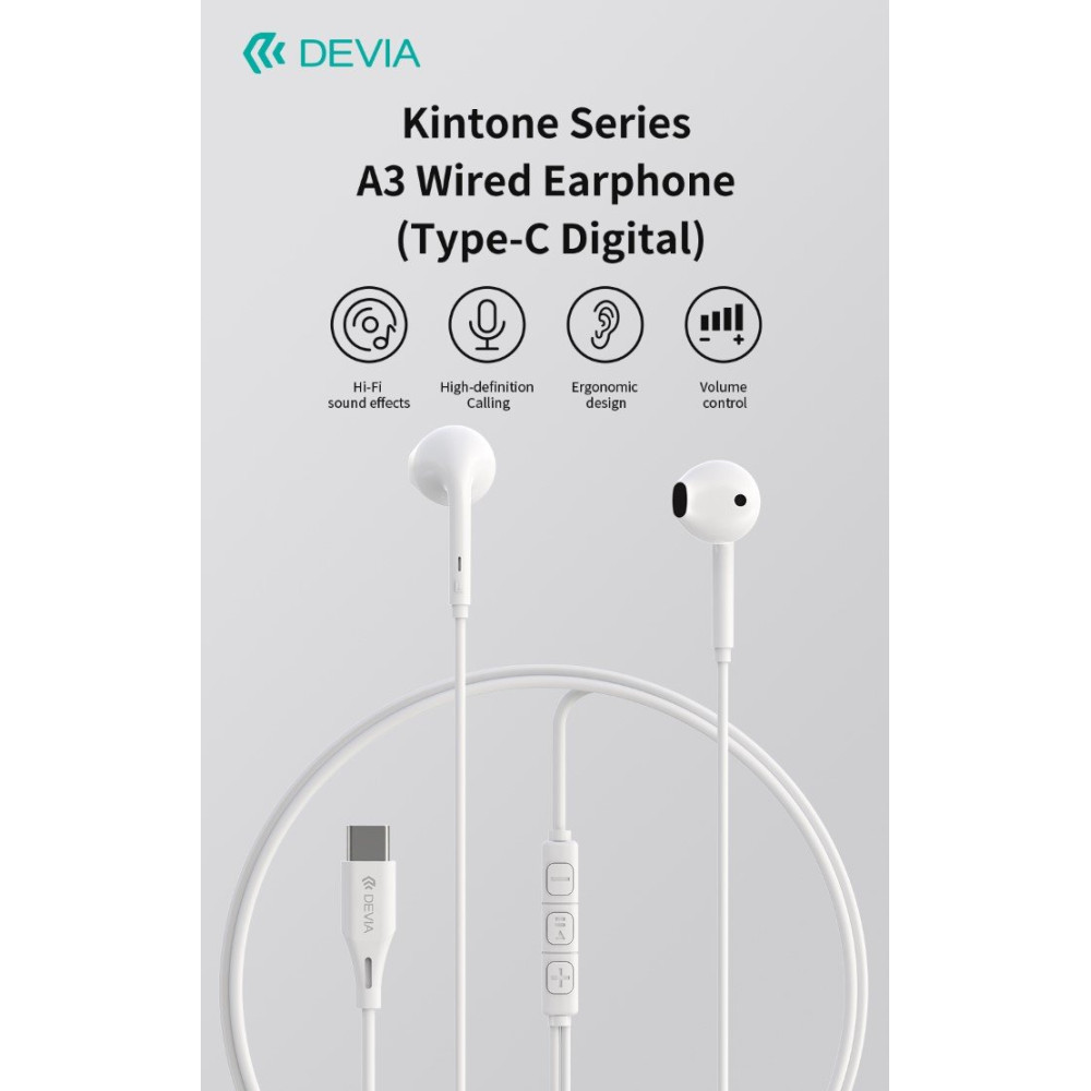 Auricolari A3 Digital filo con connettore Tipo-C compatibile Android e Apple Bia DEA3DE769W