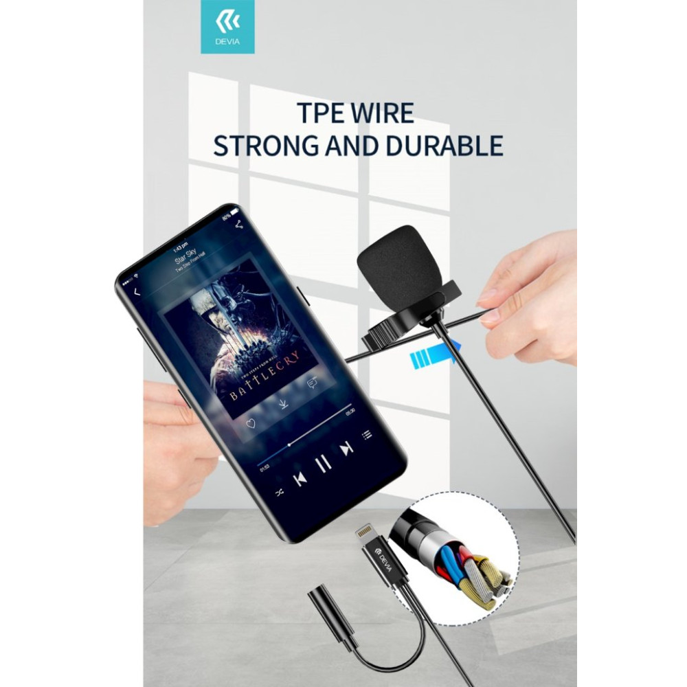 Microfono per Smartphon a filo e connettore Lightning Apple DEMICLT083
