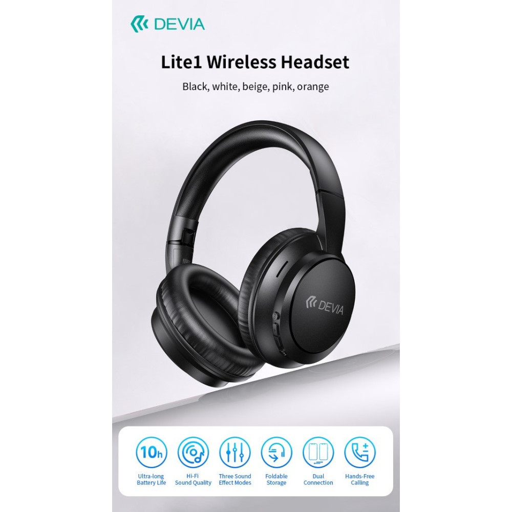 Lite1 Cuffie Over-Ear Wireless ad Alta Autonomia con Audio AAC e Ricarica Type-C Rosa DEM205214P