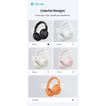 Lite1 Cuffie Over-Ear Wireless ad Alta Autonomia con Audio AAC e Ricarica Type-C Arancioni DEM205221O