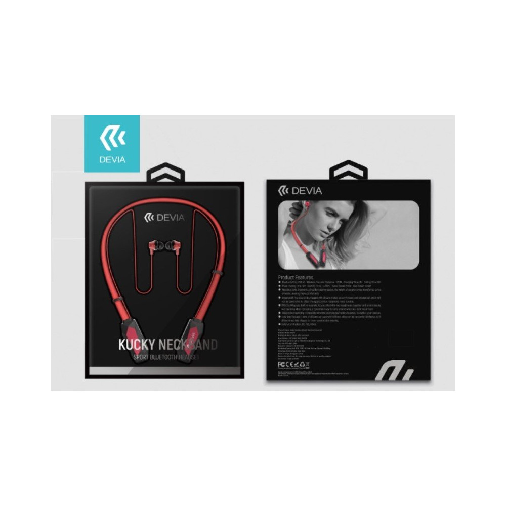 Auricolari Bluetooth Sport con Archetto Magnetico Rosso DEBT41S126R