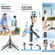 Selfie-Stick con tracciamento del viso Al + supporto per streaming + Telecomando DETSESC850B