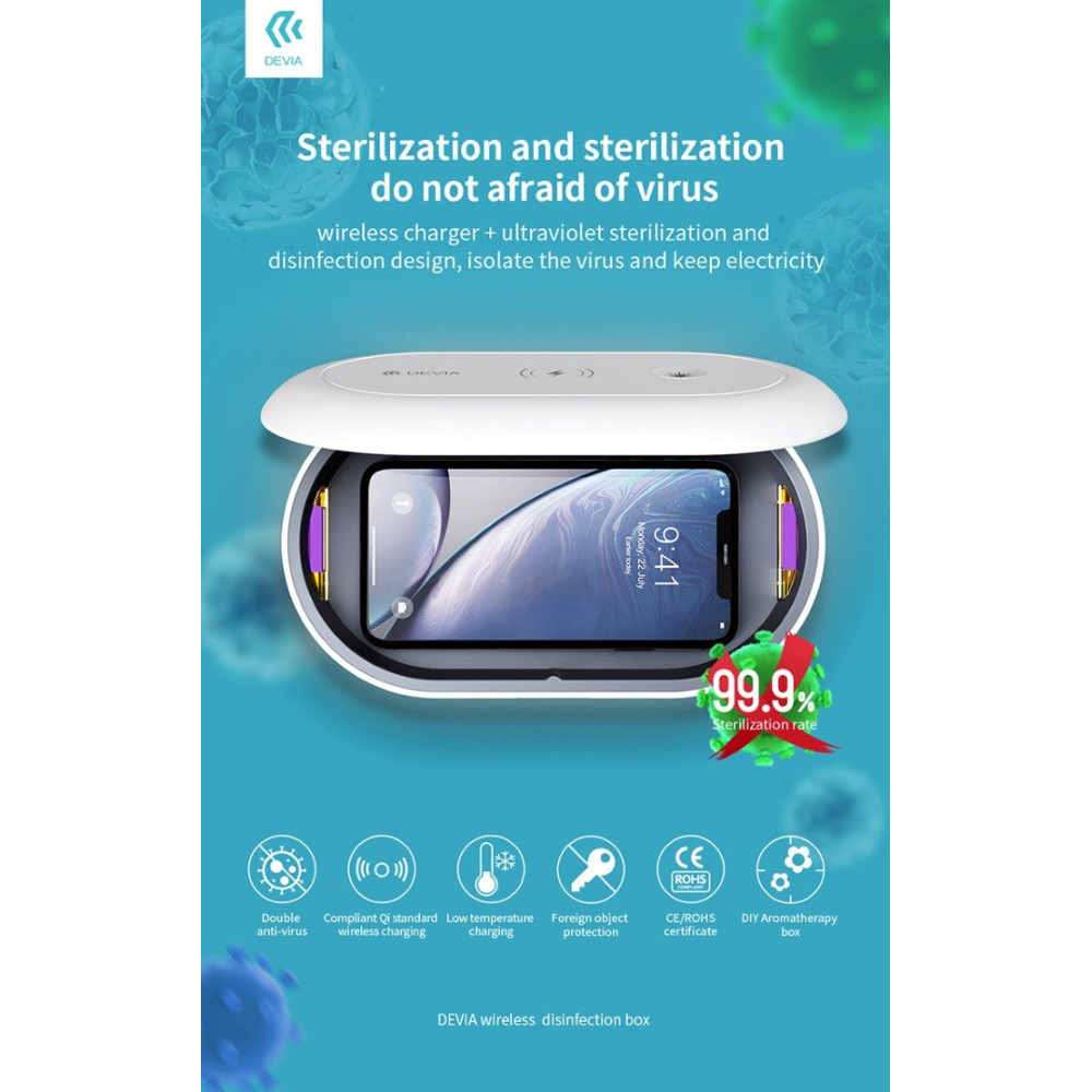 Box Sterilizzazione Aromatizzatore e Caricatore wireless DEWDBU086