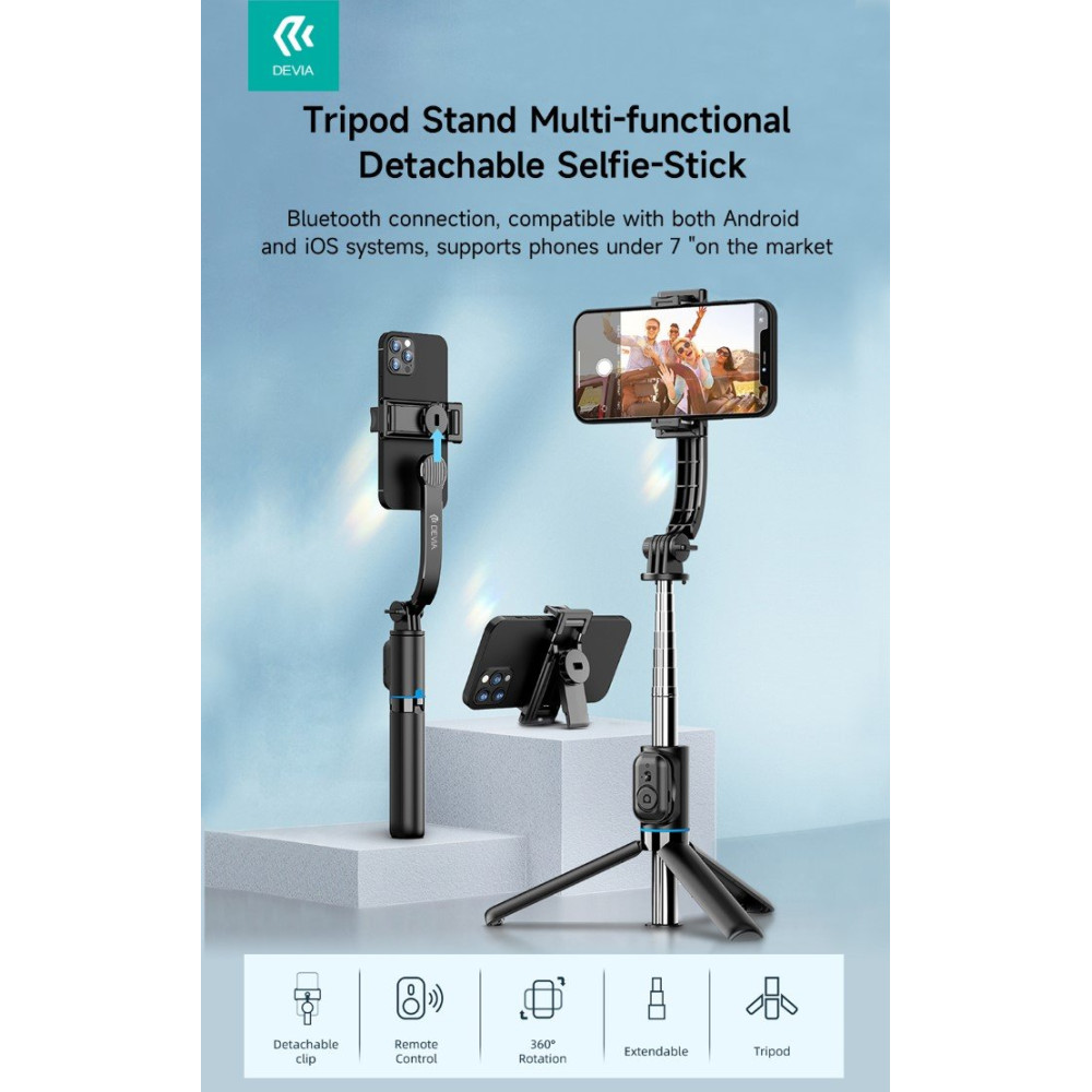 Supporto treppiede e selfie-stick multifunzionale staccabile DETSMF816B