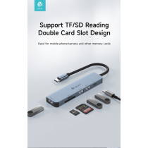 Leopard Type-C a USB3.0*3+PD + lettore di schede 5 in 1 HUB DEHB51PD882