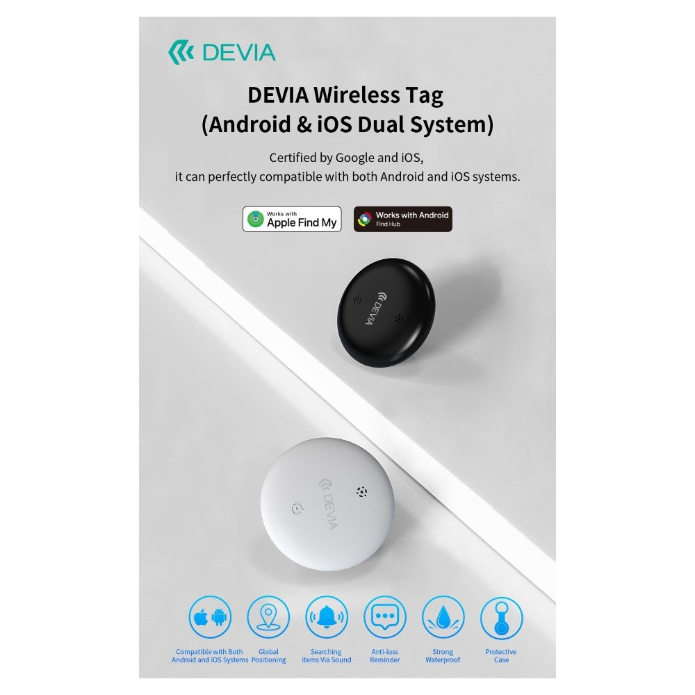 Anti-smarrimento  EM611 Wireless Tag Compatibile Android e iOS Bianco DEEM611A622W