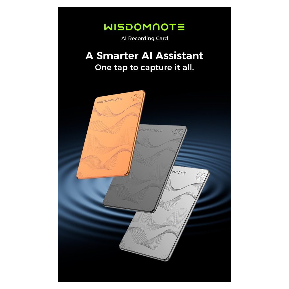 WISDOMUSE NOTE – Dispositivo AI per Registrazione, Traduzione Globale e Sintesi Intelligente Arancione DEWNAI047O