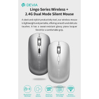 Mouse wireless con DPI regolabile 2.4G + Bluetooth Dual mode Silver DEL24W225S