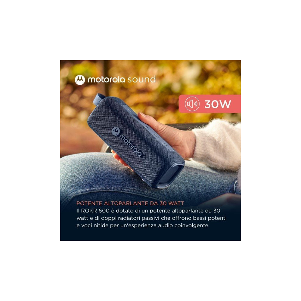 Altoparlante 30W wireless bluetooth Motorola ROKR 600 Blu MXROKR600A