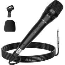 OneOdio ON55 Microfono Dinamico Cardioide con Cavo XLR da 5m e Supporto per Clip ONEON55793B