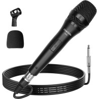 OneOdio ON55 Microfono Dinamico Cardioide con Cavo XLR da 5m e Supporto per Clip ONEON55793B