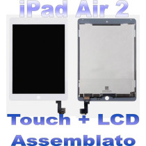 LCD + Touch Assemblato per iPad 2 Air Bianco Grado A+ A1566 RCIPAA2TPW