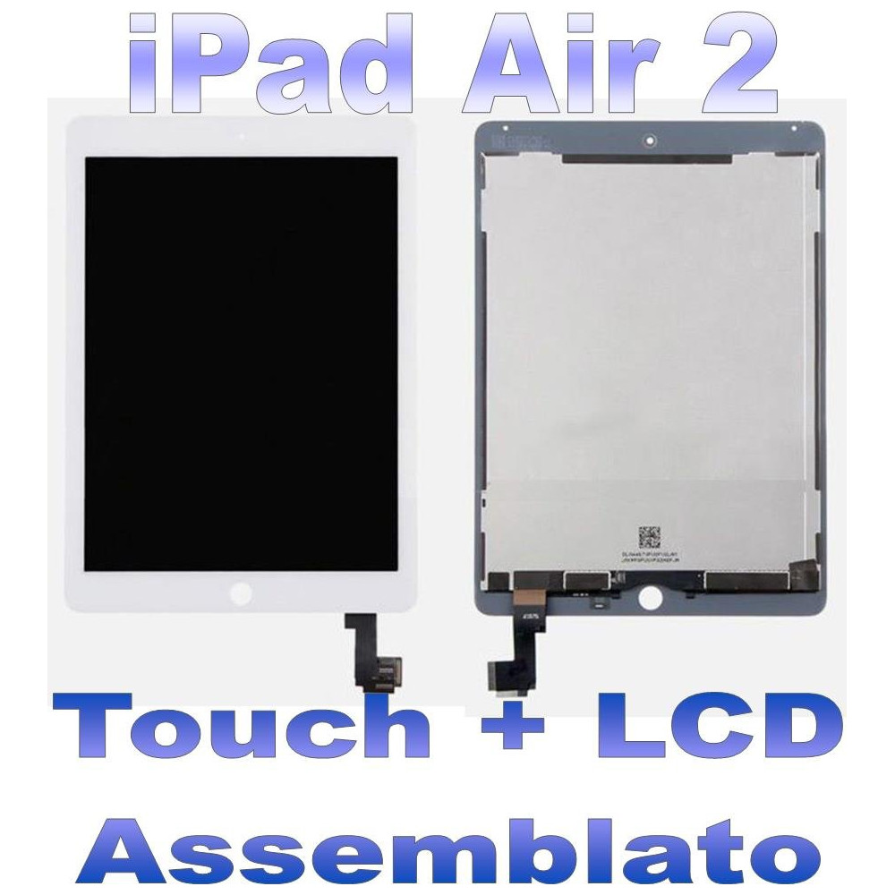 LCD + Touch Assemblato per iPad 2 Air Bianco Grado A+ A1566 RCIPAA2TPW