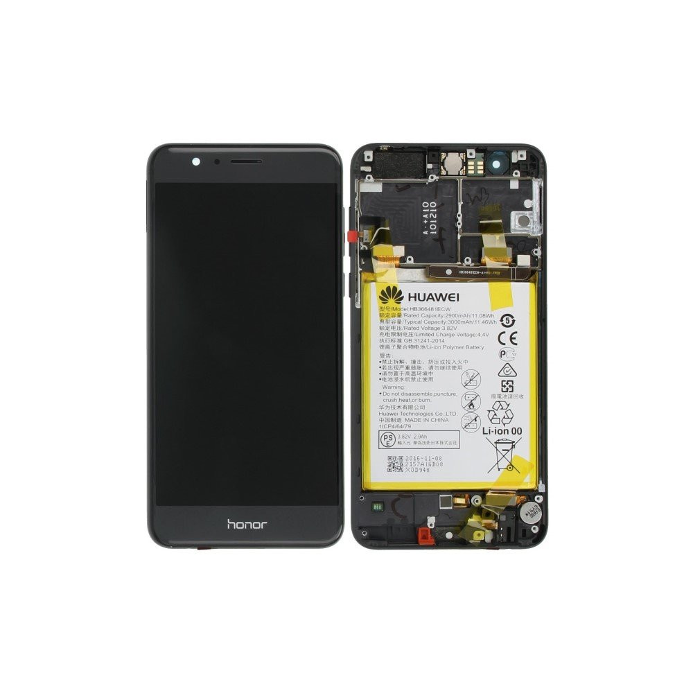 Lcd Con Frame e Batteria 02350VAS Honor 8 Originale Nero RCHH8SPLCB