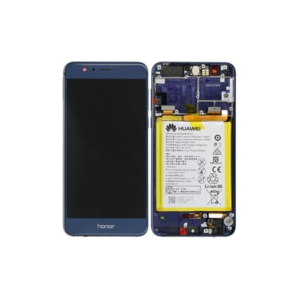 Lcd Con Frame e Batteria 02350USN Honor 8 Originale Blu RCHH8SPLCA