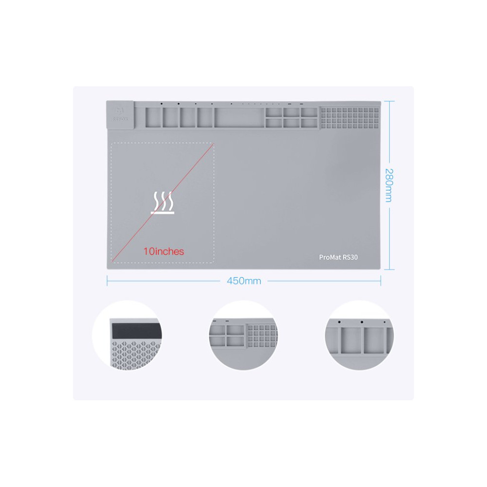 REFOX RS30 ESD Tappetino riscaldante per riparazione - grigio RCRP241120