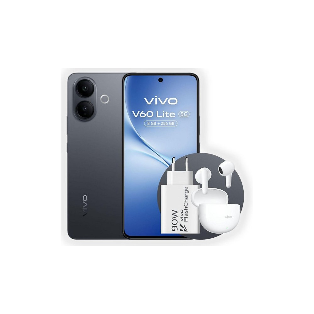 Vivo V60 Lite 5G Special Pack Black + Buds Air 3 e Alimentatore DSVIV60LI256BK